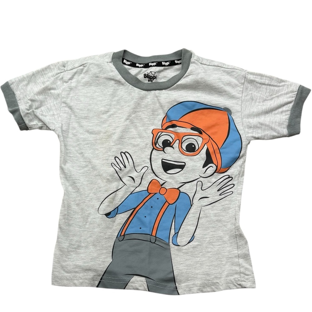 Blippi Kids 5T Light‎ Grey Graphic T-Shirt Moonbug 2023